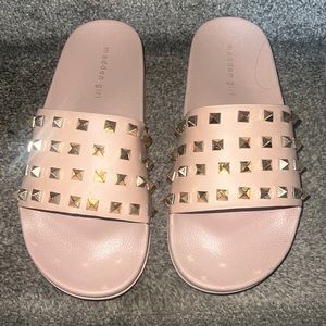 Steve Madden studded slides